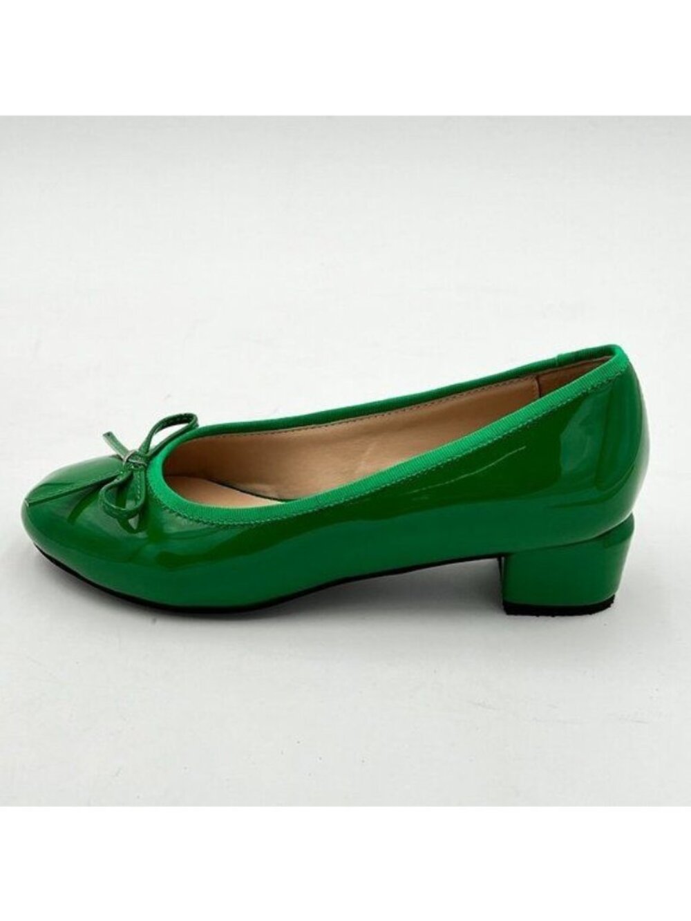 FOWT Women Green Round Toe Bow Comfortable Slip on Pumps Daily Office Shoes
